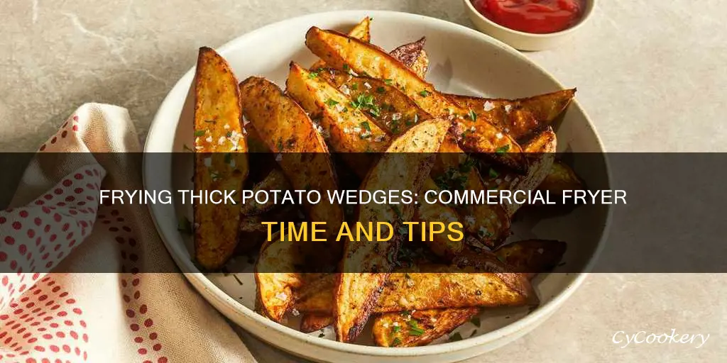 how long to cook thick potato wedges in commercial fryer