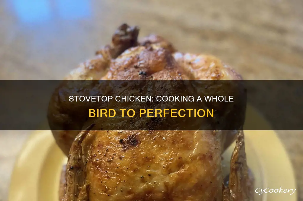 how long to cook whole chicken in pot on stove