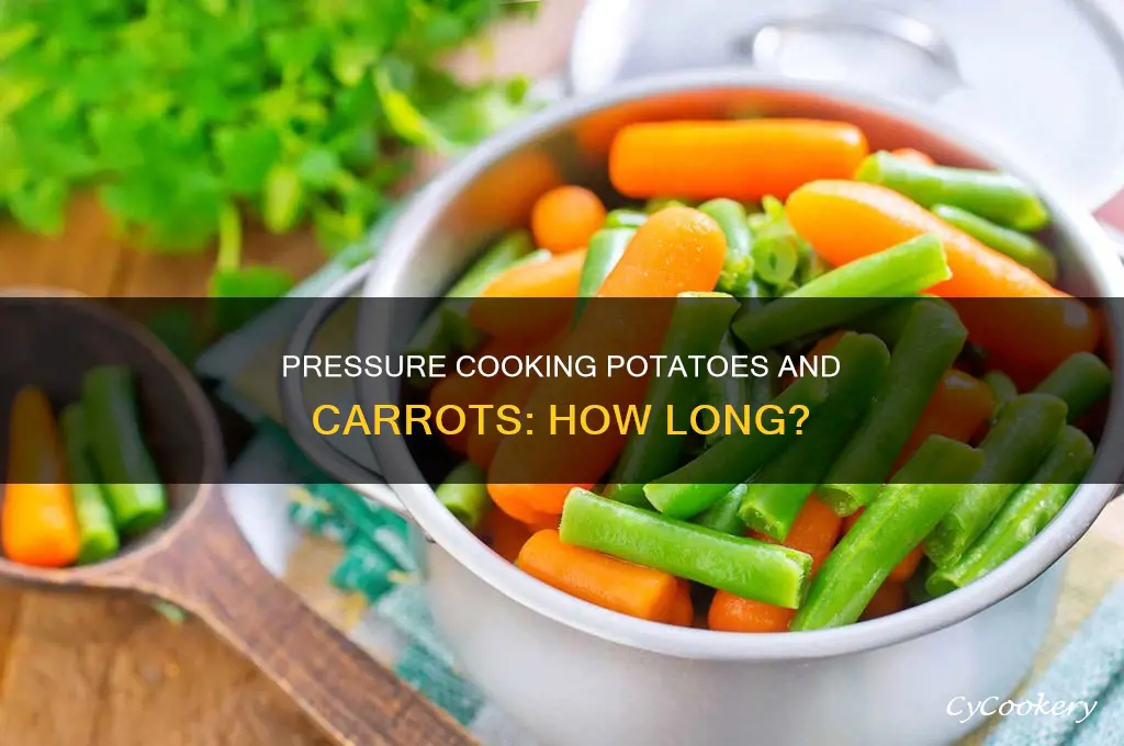 how long to pressure cook cut up pot and carrots