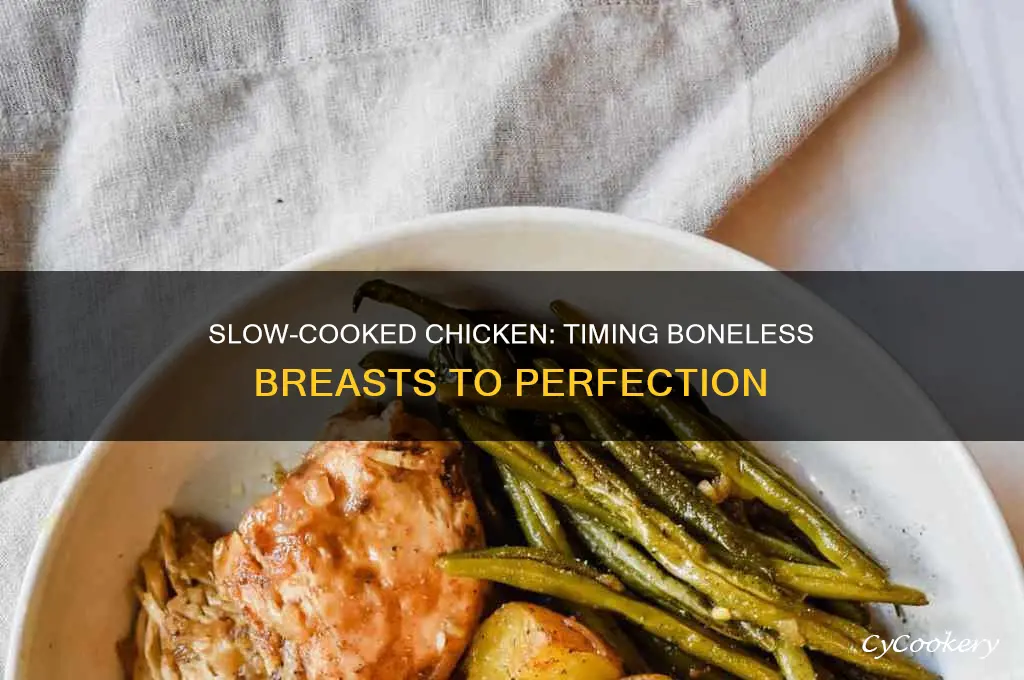 how longto cook bonelessskinlesschickenbreast in crock pot