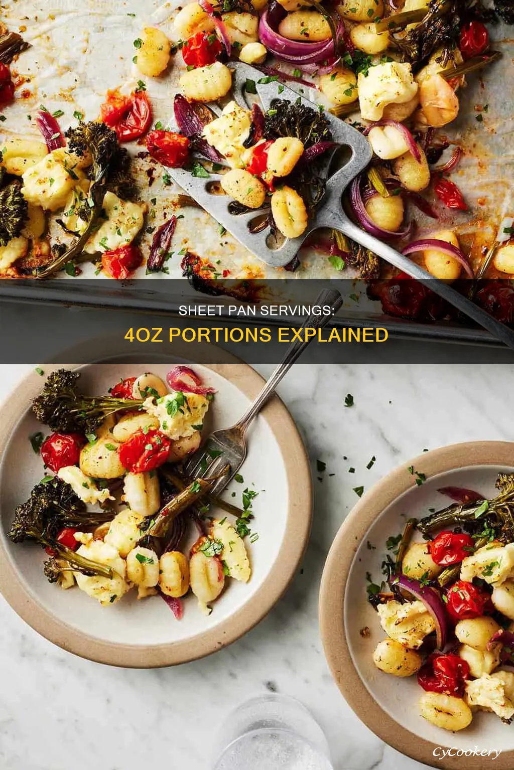 how many 4oz servings fit in a sheet pan