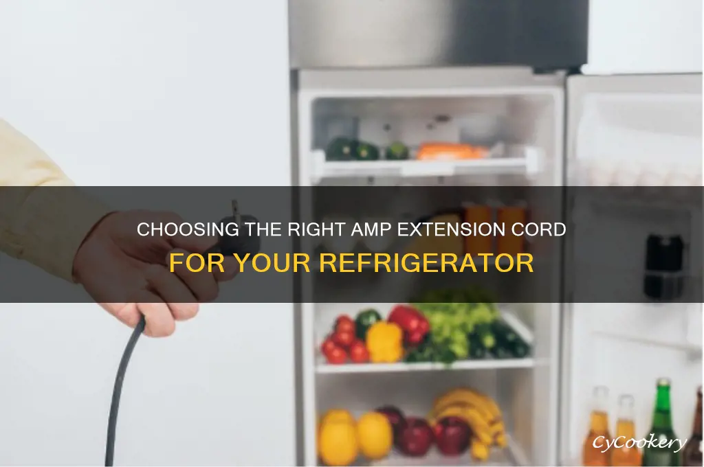 how many amp extension cord for refrigerator