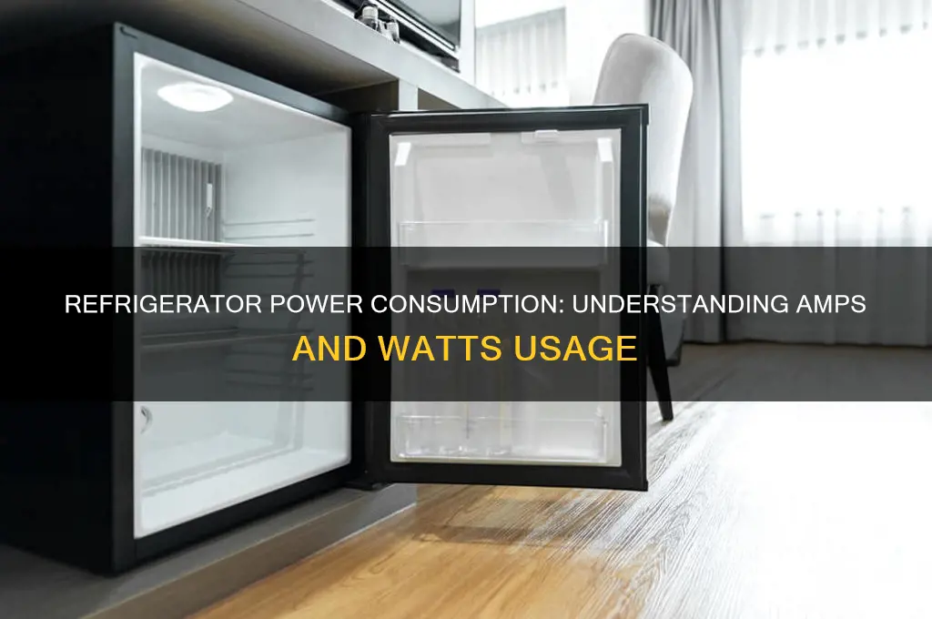 how many amps and watts does a refrigerator use