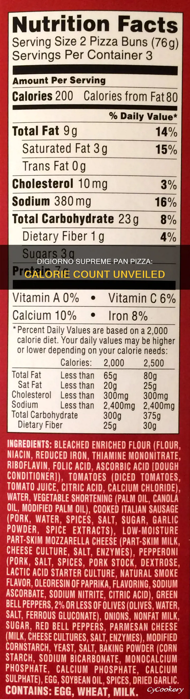 how many calories are in digiorno supreme pan puzza