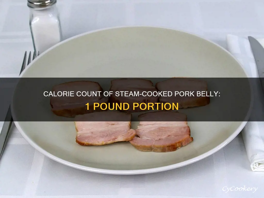 how many calories in 1 lb steam cooked pork belly