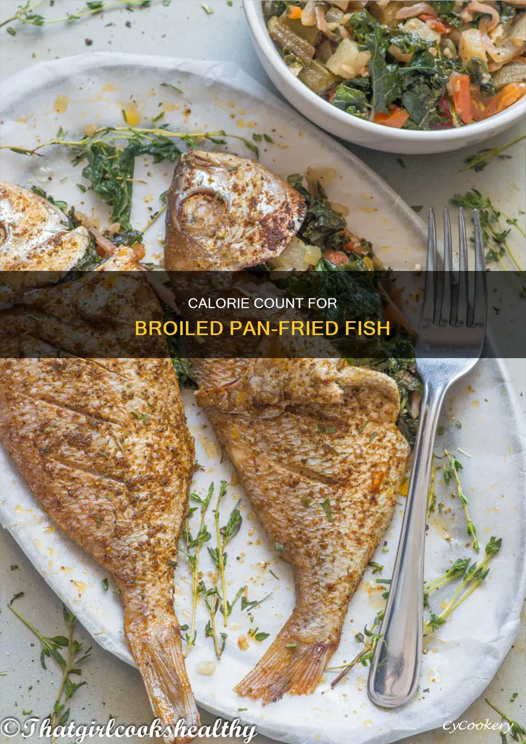 how many calories in broiled pan fish