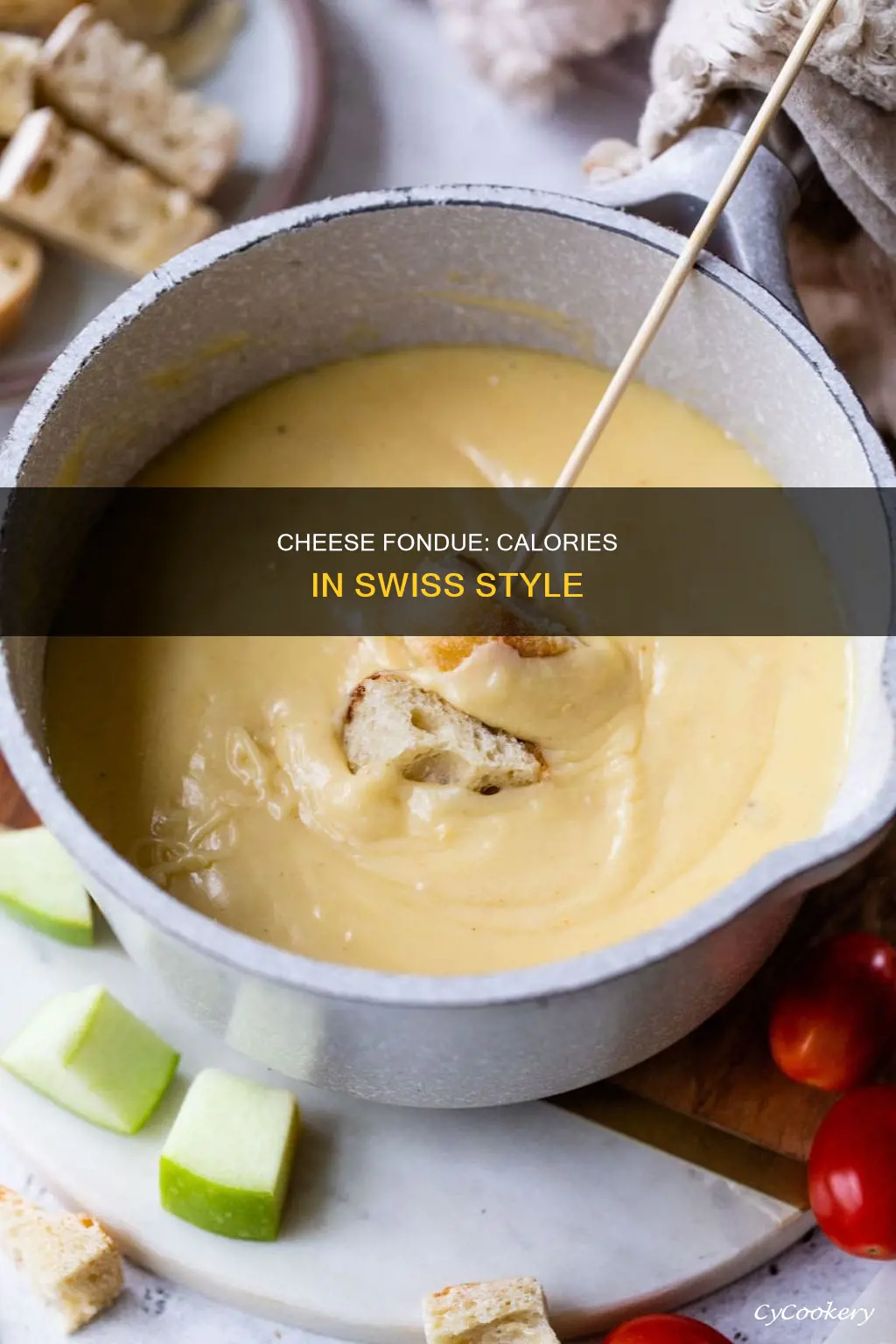 how many calories in swiss cheese fondue