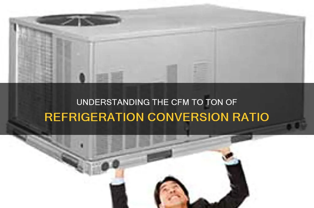 how many cfm in one ton of refrigeration