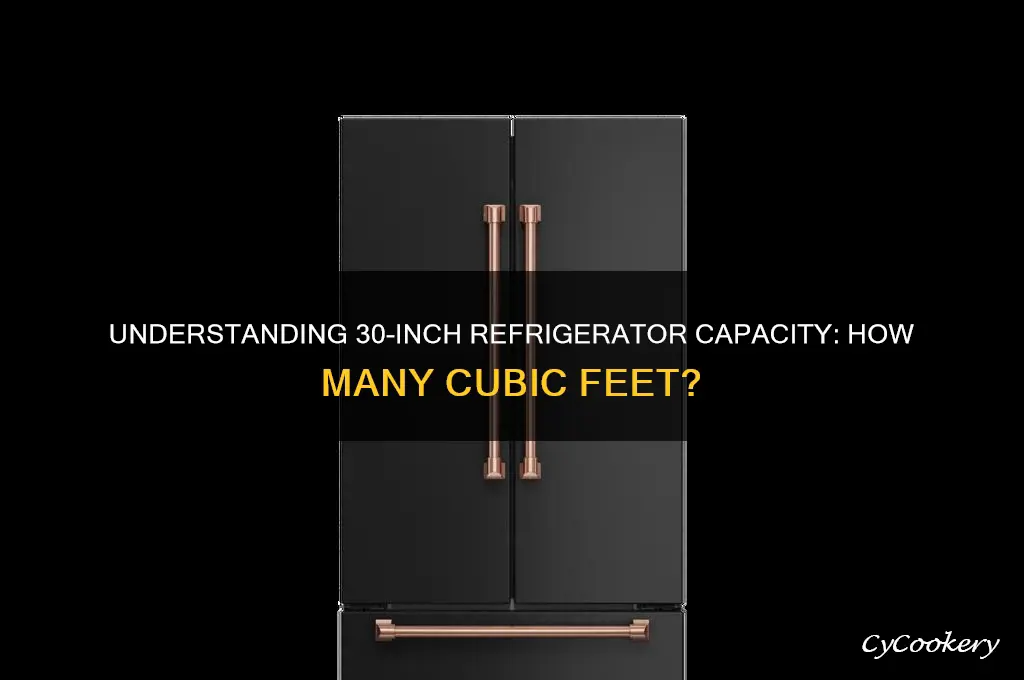 how many cu ft is a 30 refrigerator