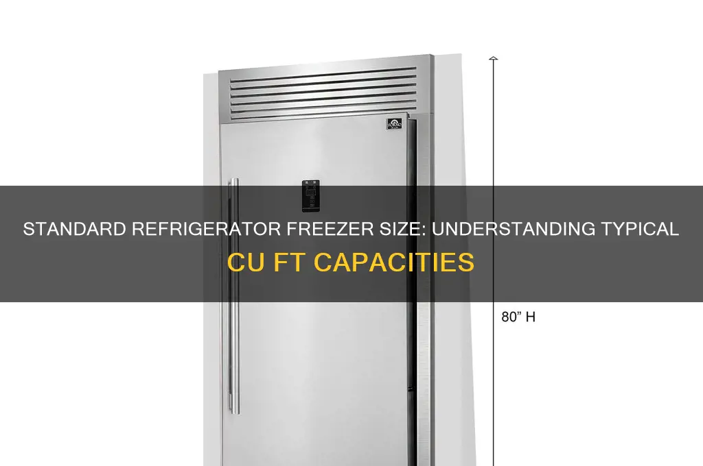 how many cu ft is a typical refrigerator freezer