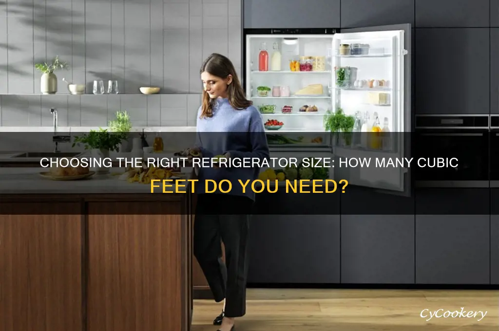 how many cu ft should my refrigerator be