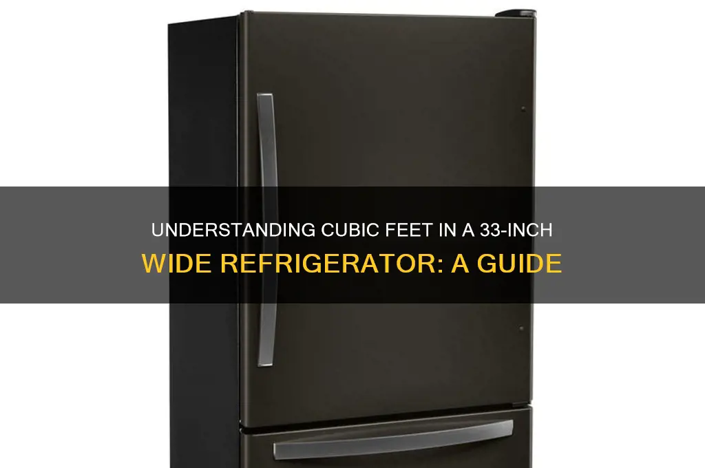 how many cubic feet in a 33 wide refrigerator