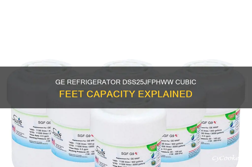 how many cubic feet in ge refrigerator model dss25jfphww