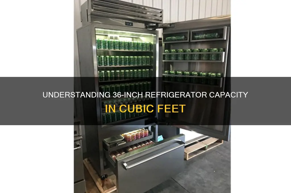 how many cubic feet is a 36 inch refrigerator