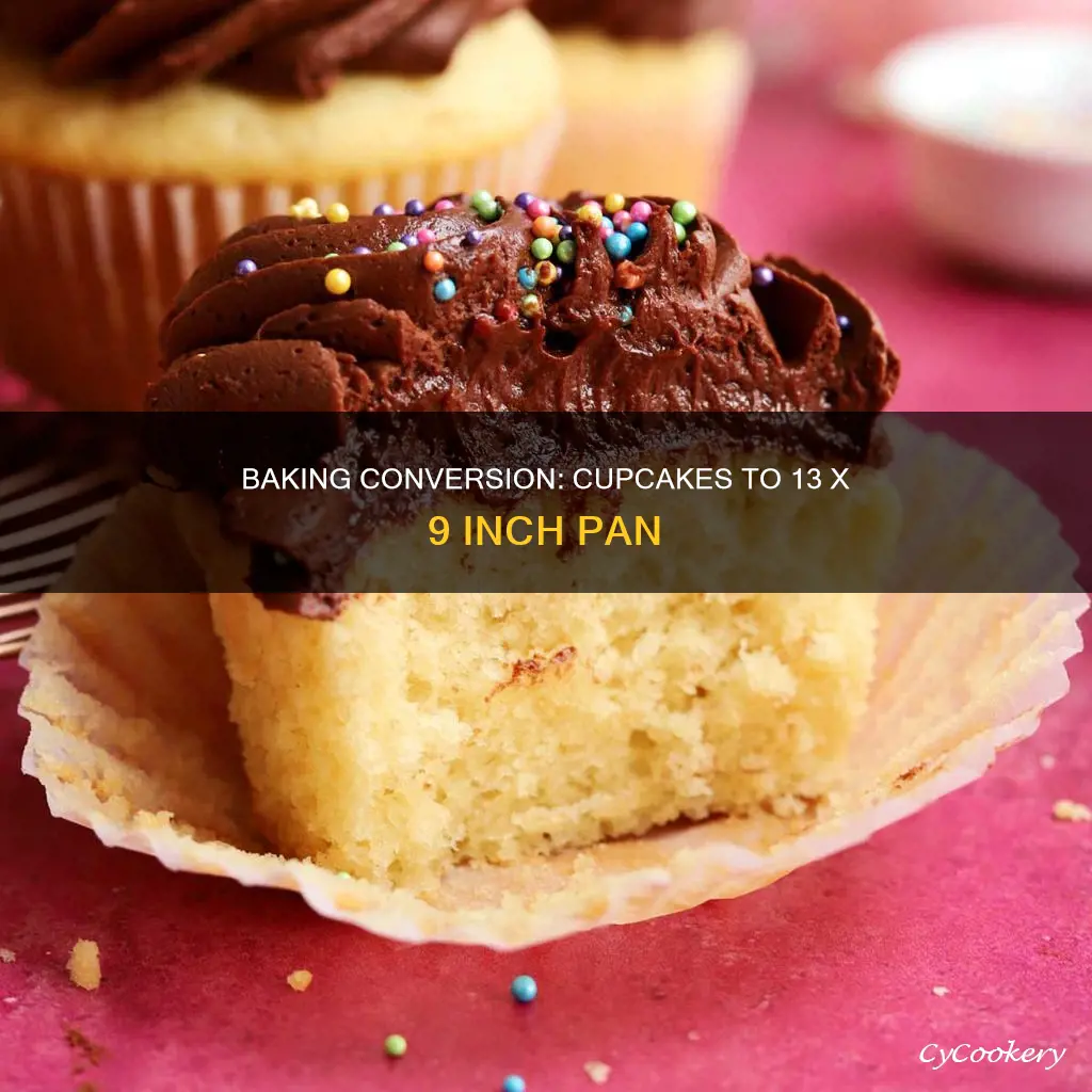 how many cupcakes equal 13 x 9 inch pan