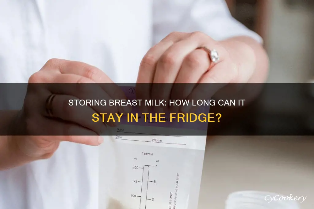 how many days breast milk in refrigerator