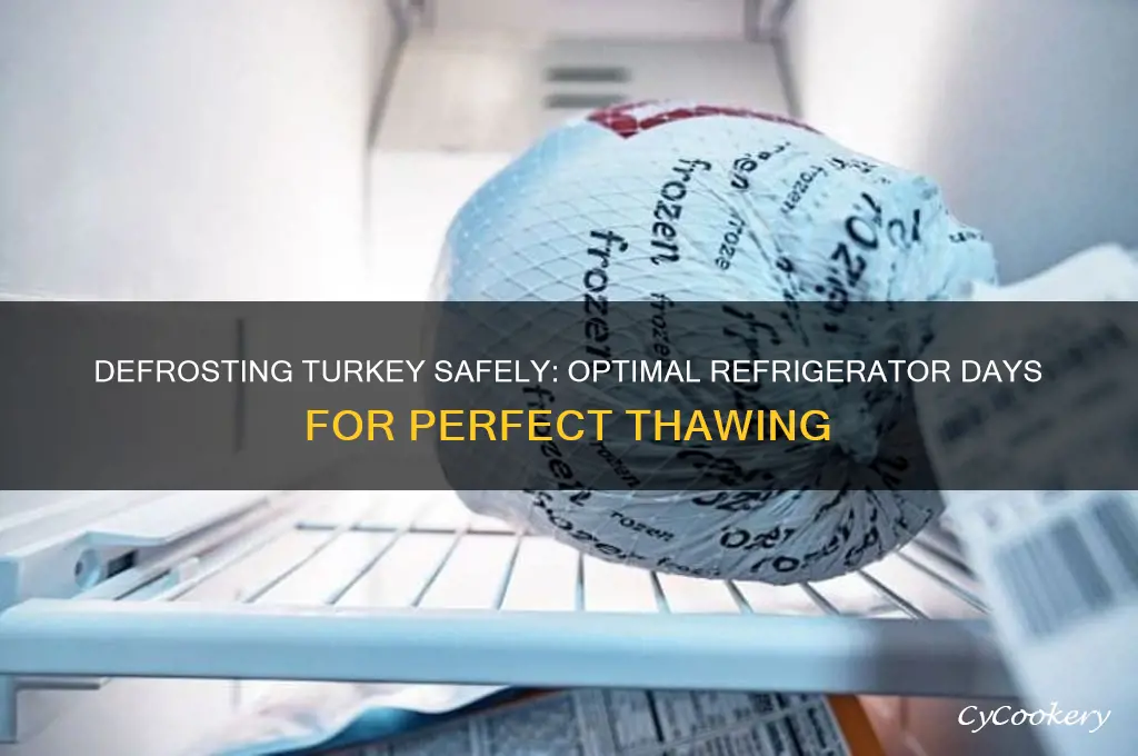 how many days in refrigerator to defrost turkey