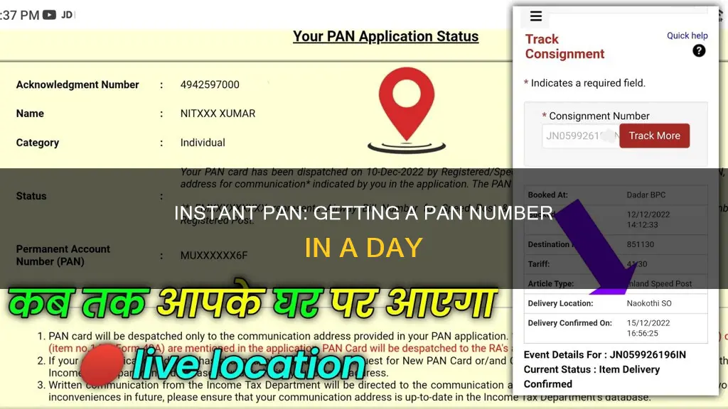 how many days it takes to get pan number