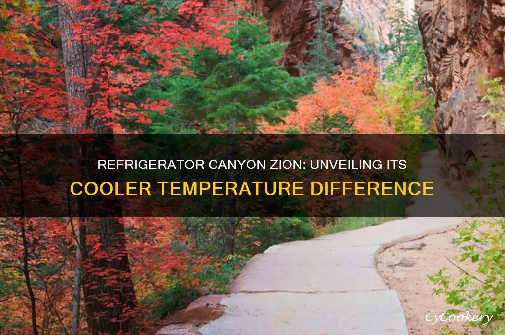 how many degrees cooler is refrigerator canyon zion