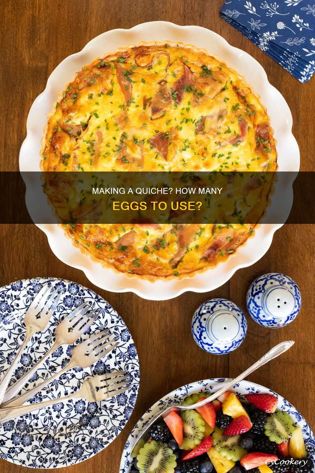 how many eggs quiche in shallow pie pan