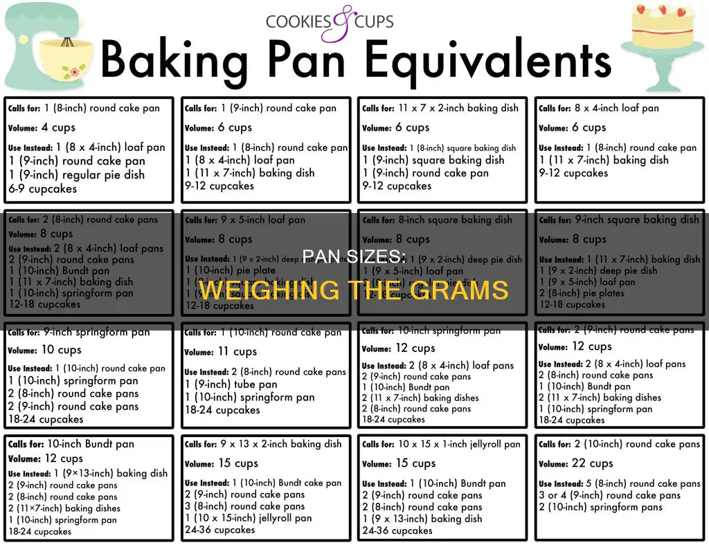 how many grams in a pan size