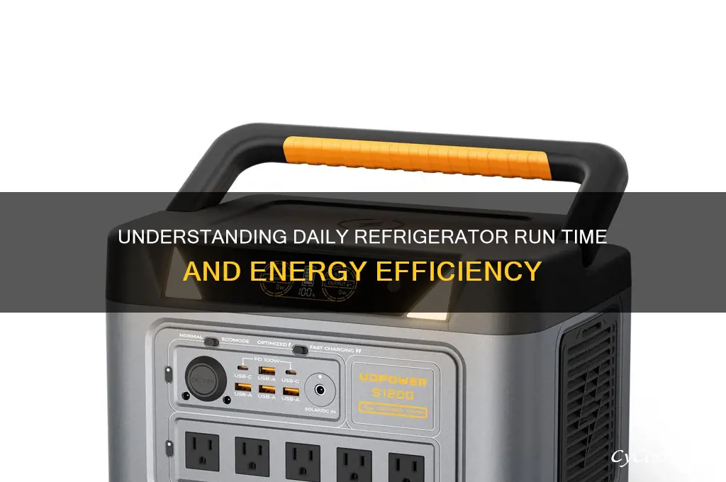 how many hours per day does a refrigerator run