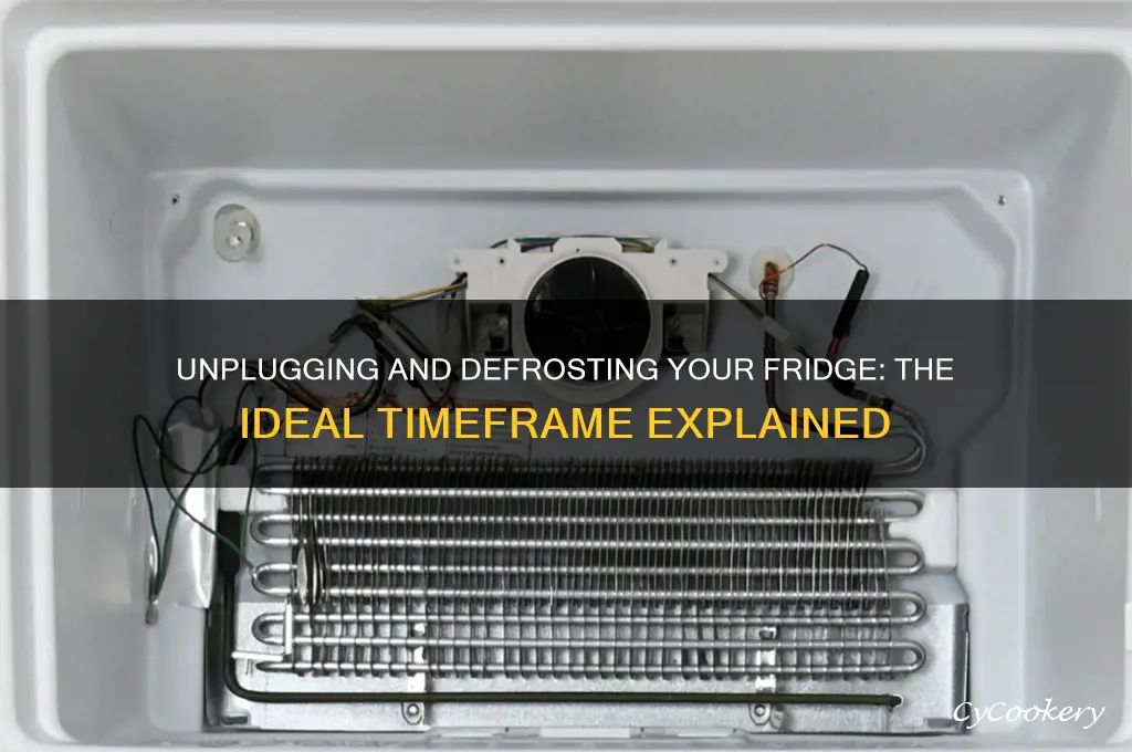 how many hours to unplug and defrost a refrigerator