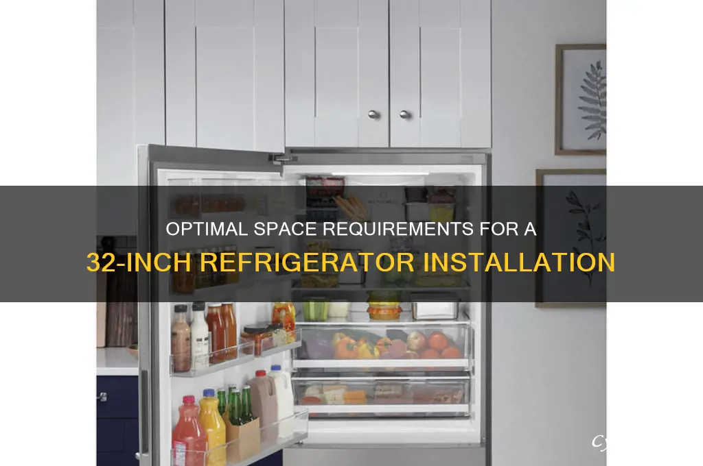 how many inch space for 32 inch refrigerator