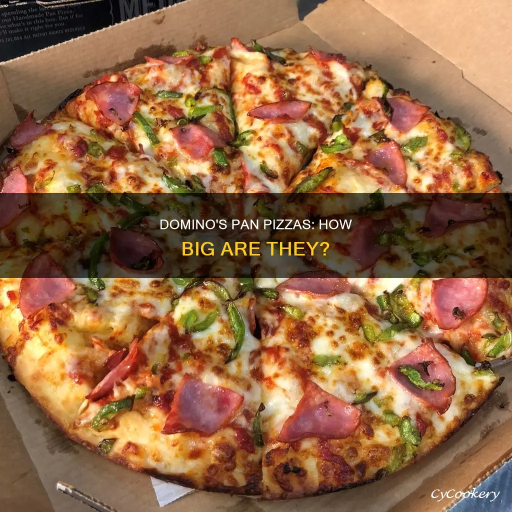 how many inches dominos pan