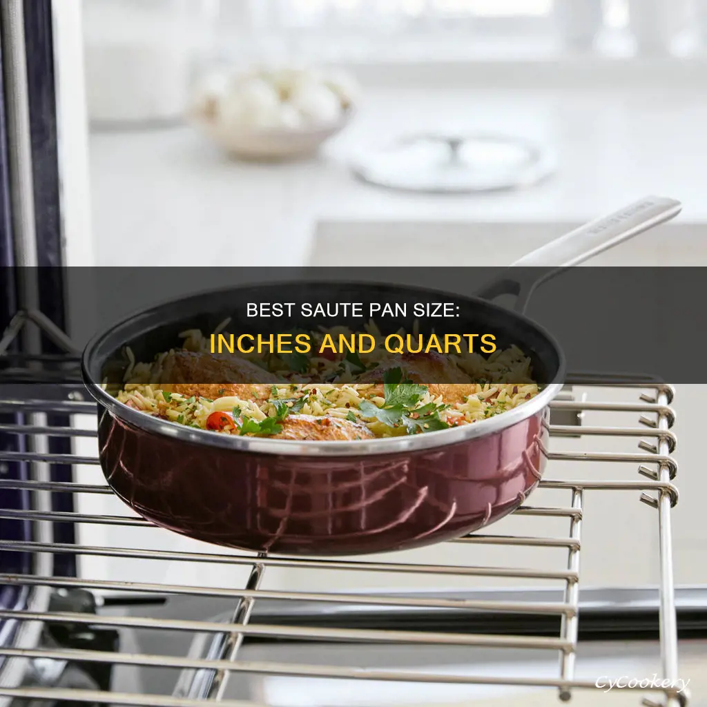 how many inches is 3 quarts saute pan