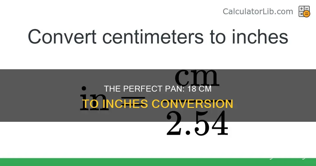 how many inches is a n 18 cm pan