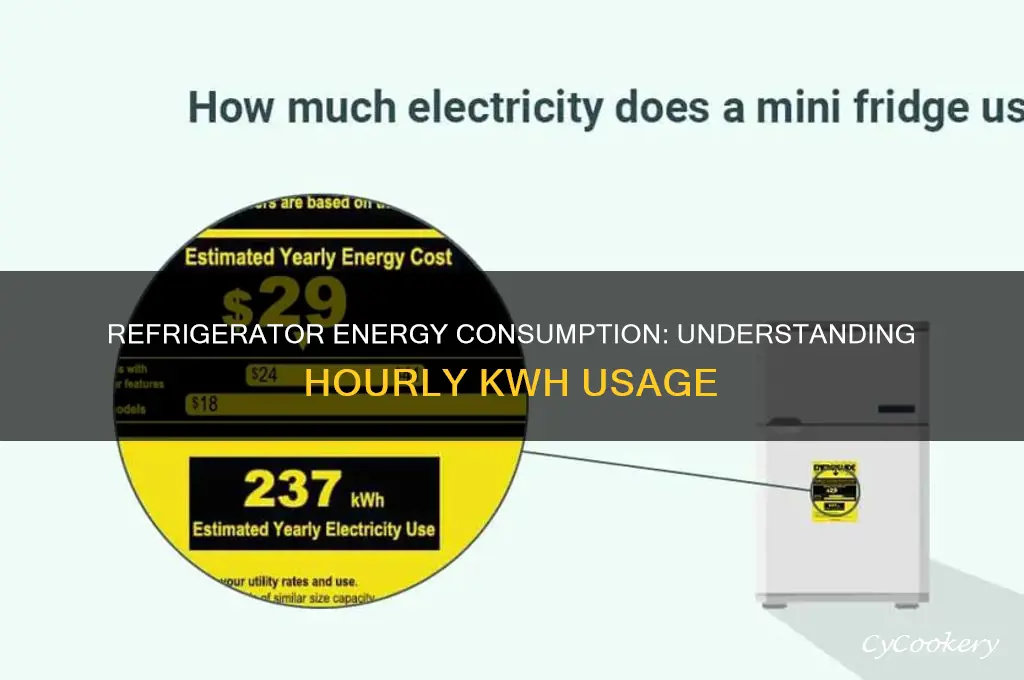 how many kwh does a refrigerator use per hour