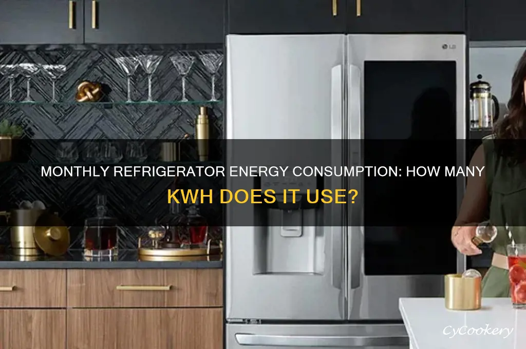 how many kwh refrigerator use per month