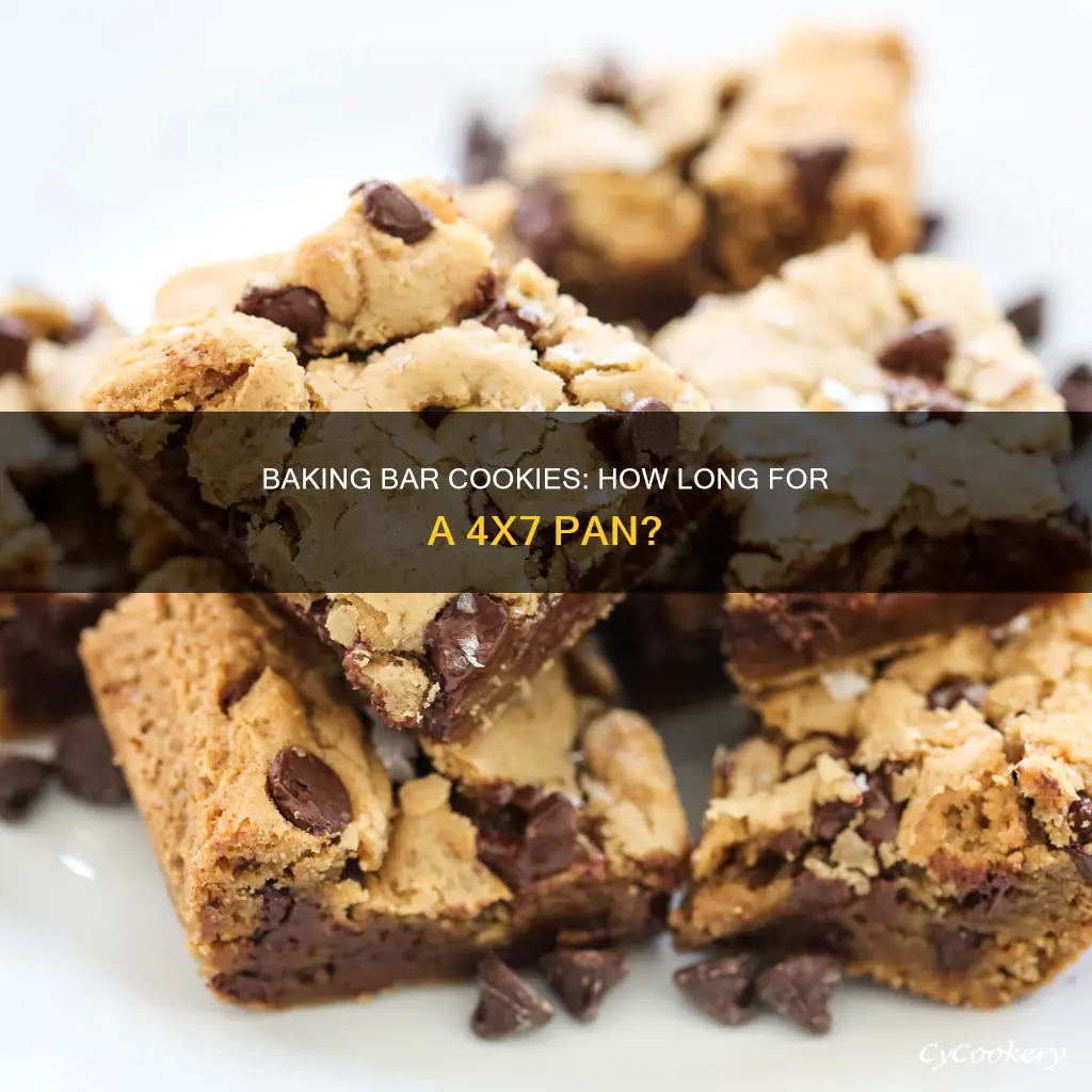 how many minutes to bake 4x7 pan of bar cookies
