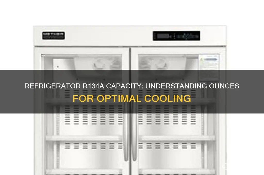 how many ounces of r134a does a refrigerator hold