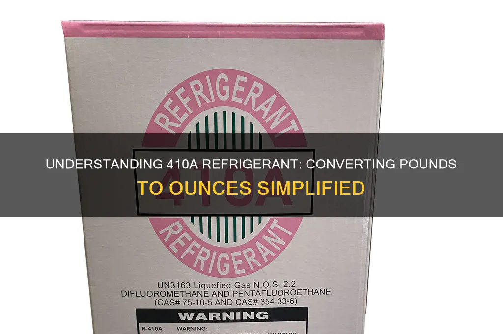 how many oz in a pound of 410a refrigerant