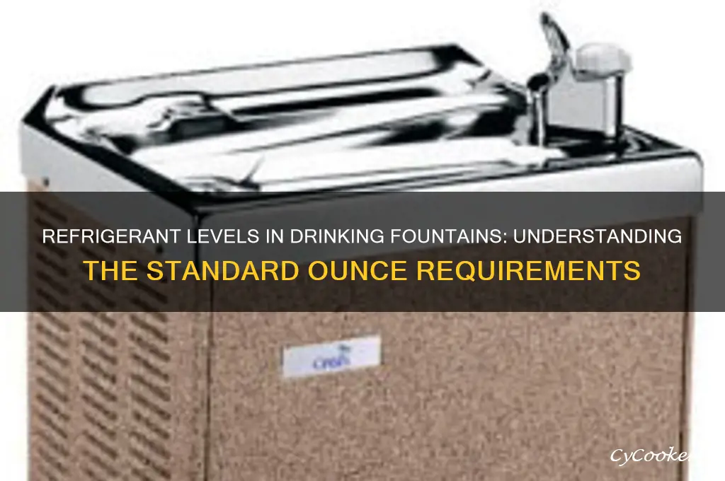 how many oz of refrigerant in a drinking fountain