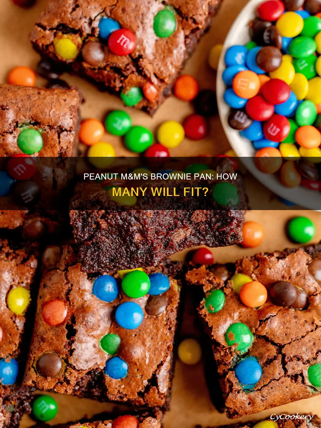 how many peanut m&ms in the brownie pan