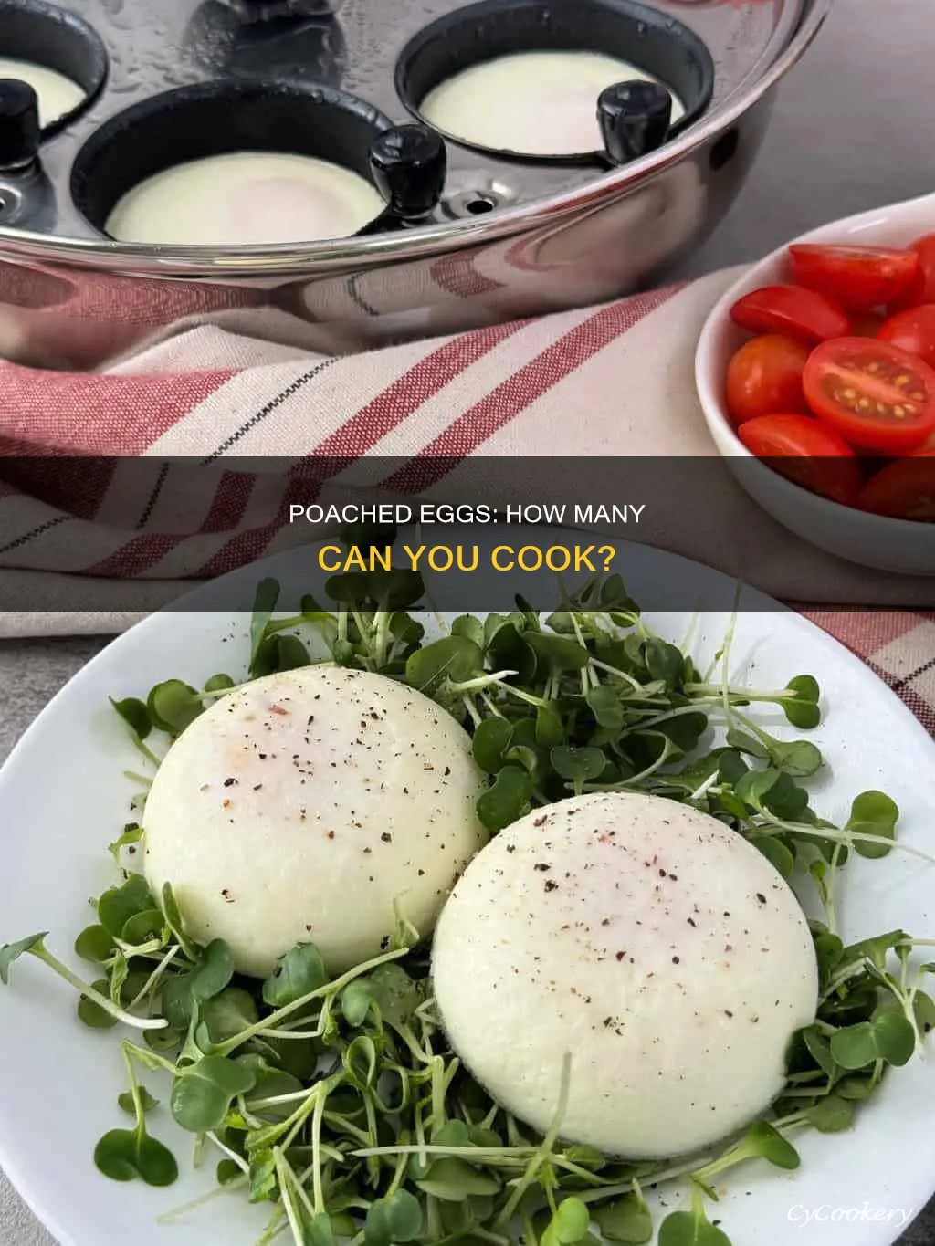 how many poached eggs in one pan