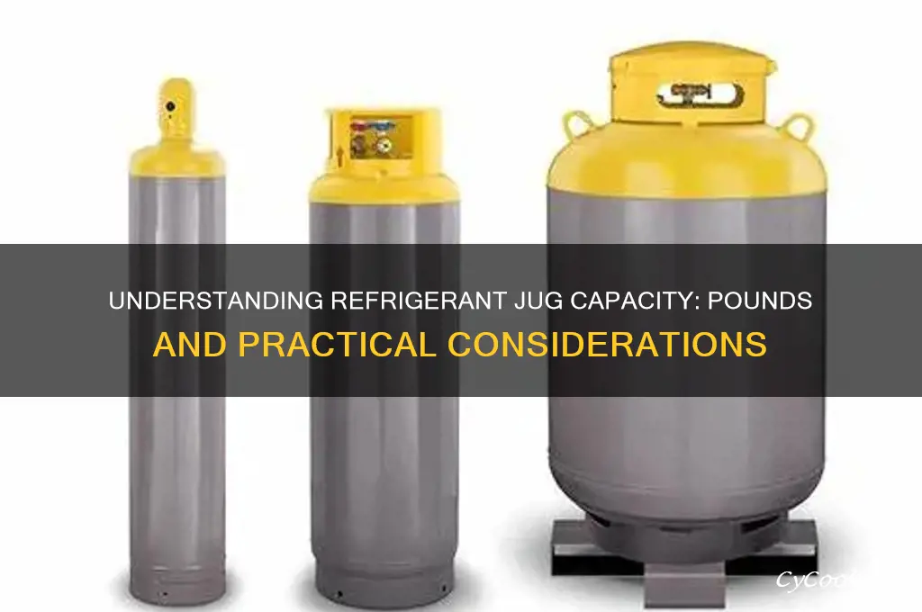 how many pounds of refrigerant in a jug