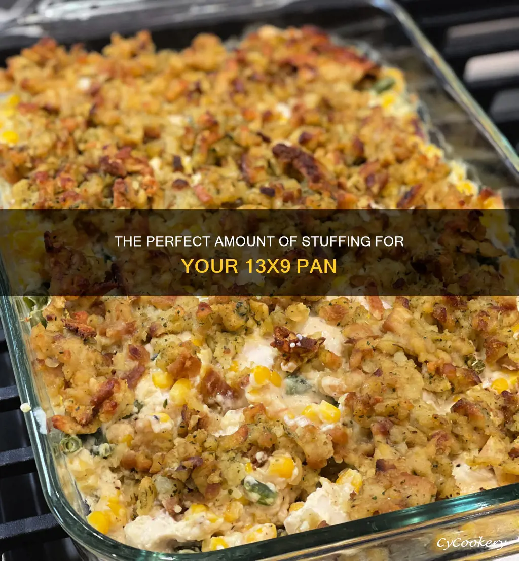 how many pounds of stuffing on a 13x9 pan