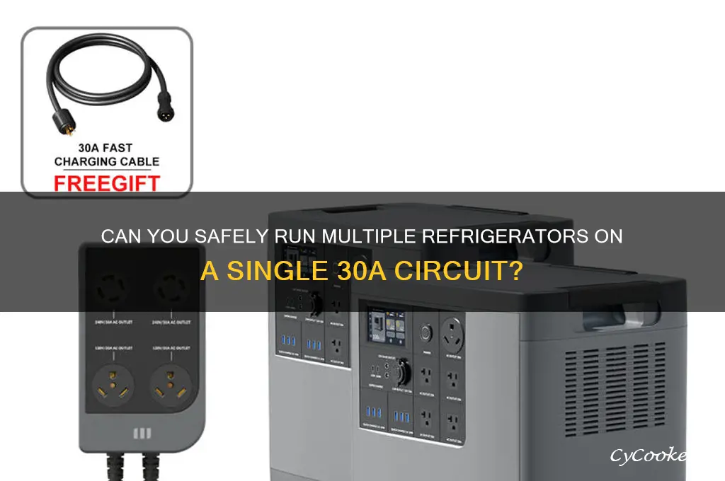 how many refrigerators on one 30a circuit
