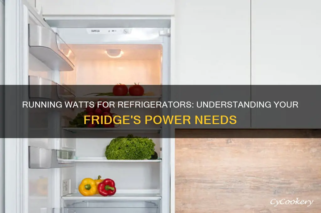 how many running watts is a refrigerator