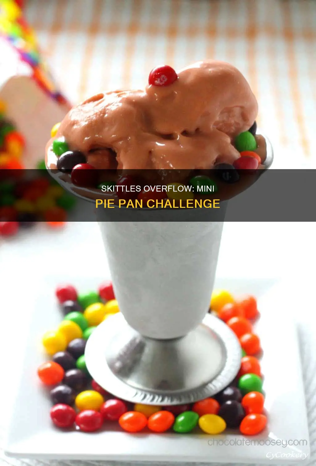 how many skittles fit in a mini pie pan