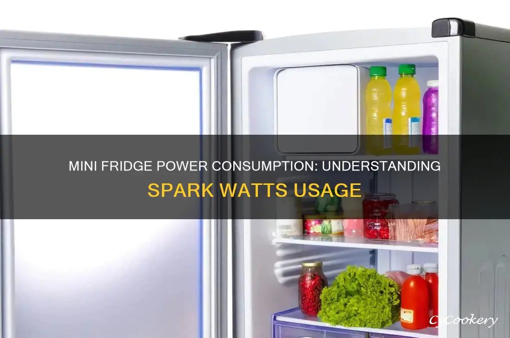 how many spark watts does a mini refrigerator use