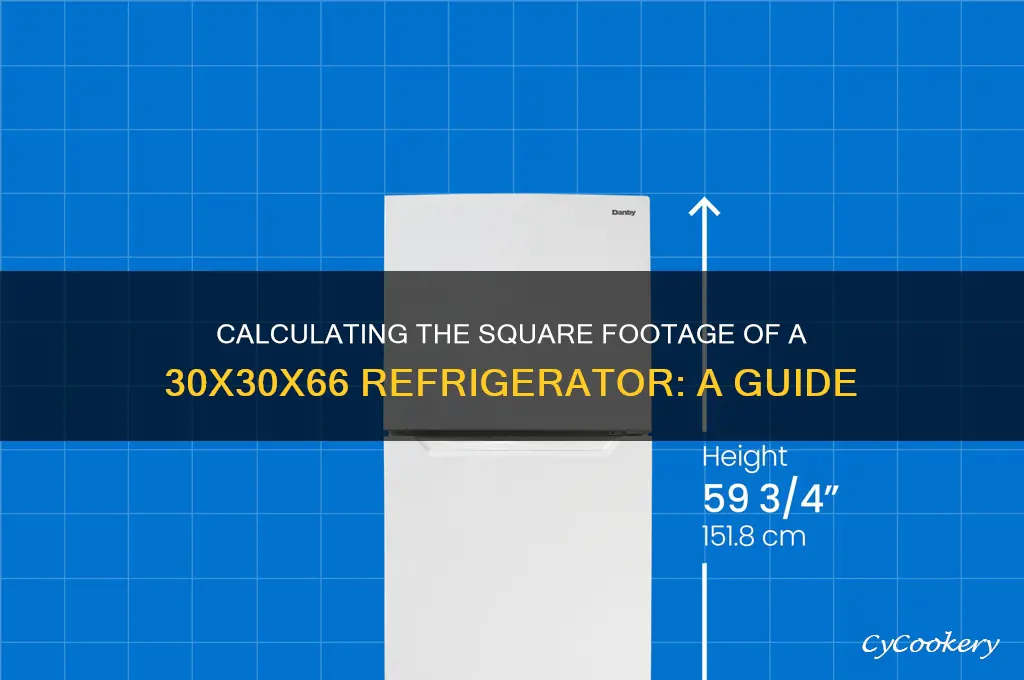 how many sq ft in a 30x30x66 refrigerator