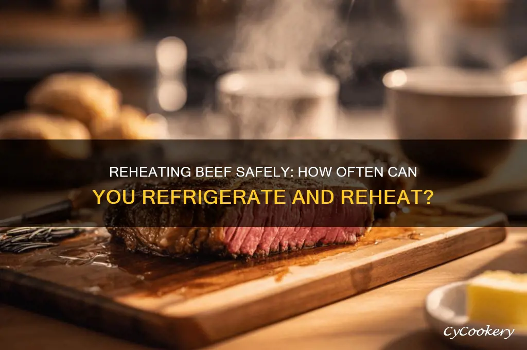 how many times can you reheat and refrigerate beef