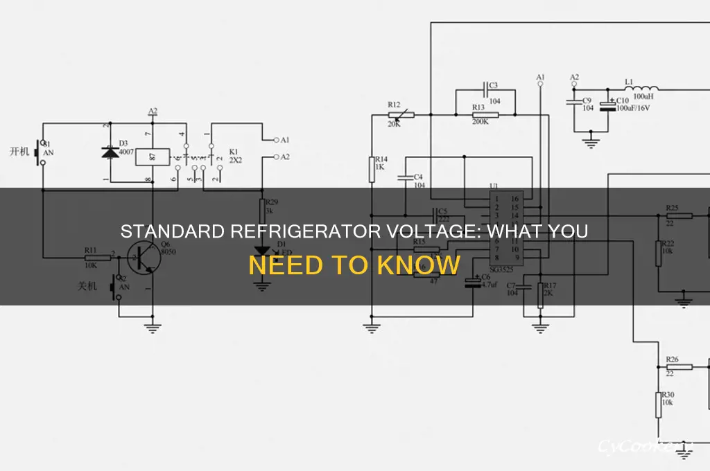 how many volts is a standard refrigerator
