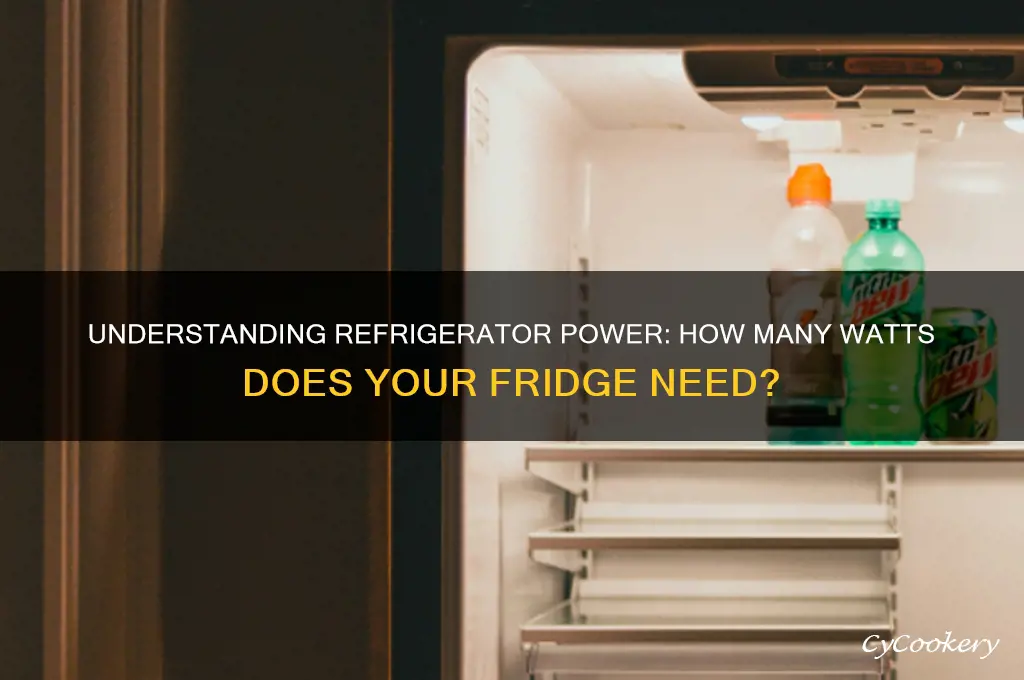 how many watt to run a refrigerator