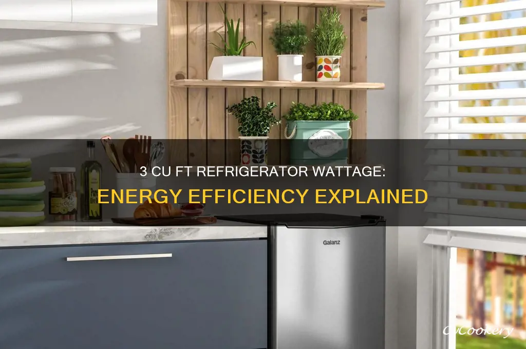 how many watts 3 cu ft refrigerator